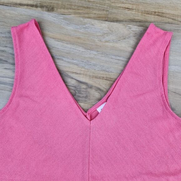 🔺️Gap Coral Vneck & Vback Lightweight Sleeveless Top Medium - Picture 3 of 10